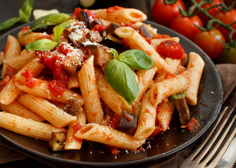 Plate of Pasta with Eggplant