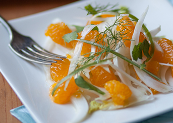 Plate of Fennel and Citrus salad