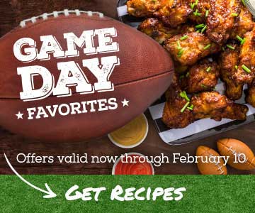 Game Day Favorites image with football and wings
