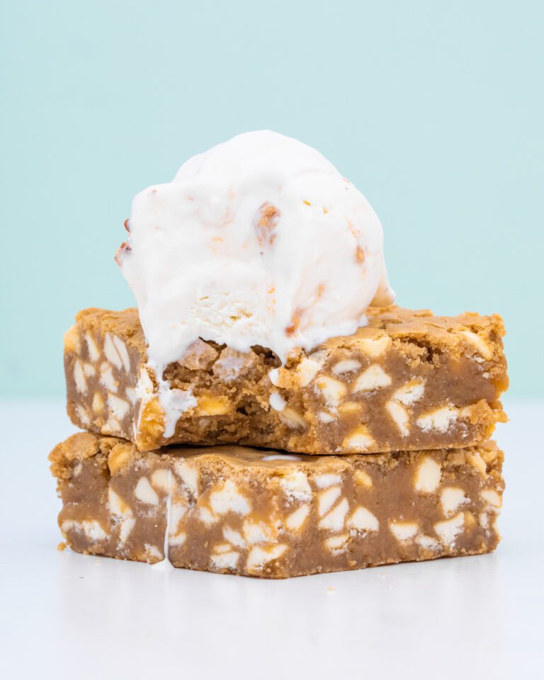 Brown Butter Almond Brittle Blondie Sundae